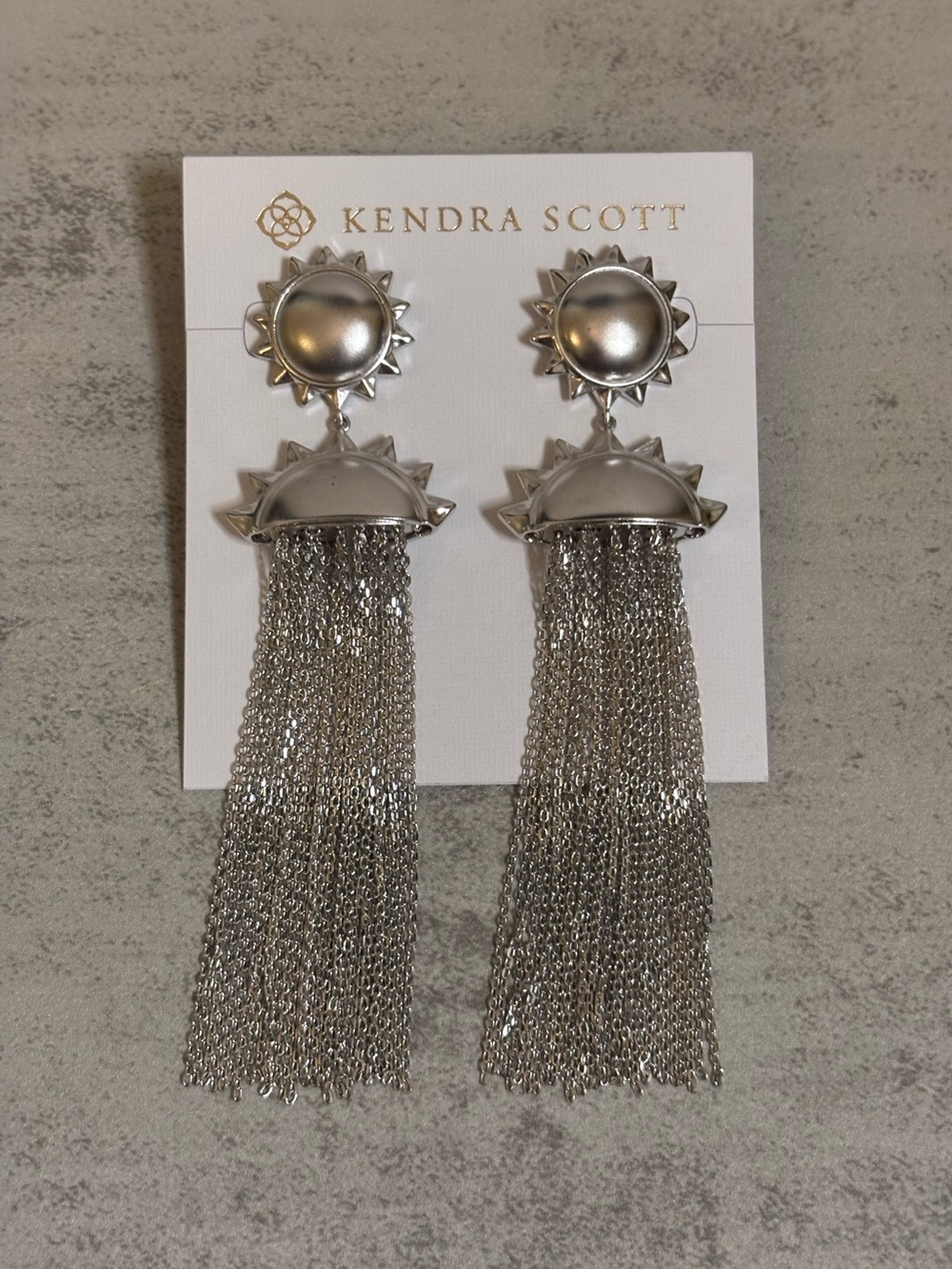 Kendra Scott Silver Sienna Sun Statement Earrings
